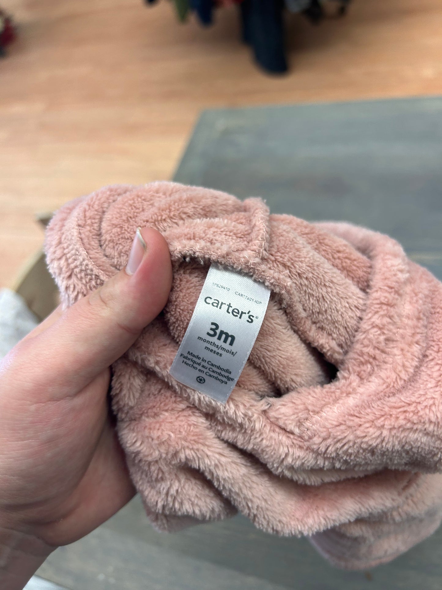 Carters 3m pale pink Sherpa hoodie