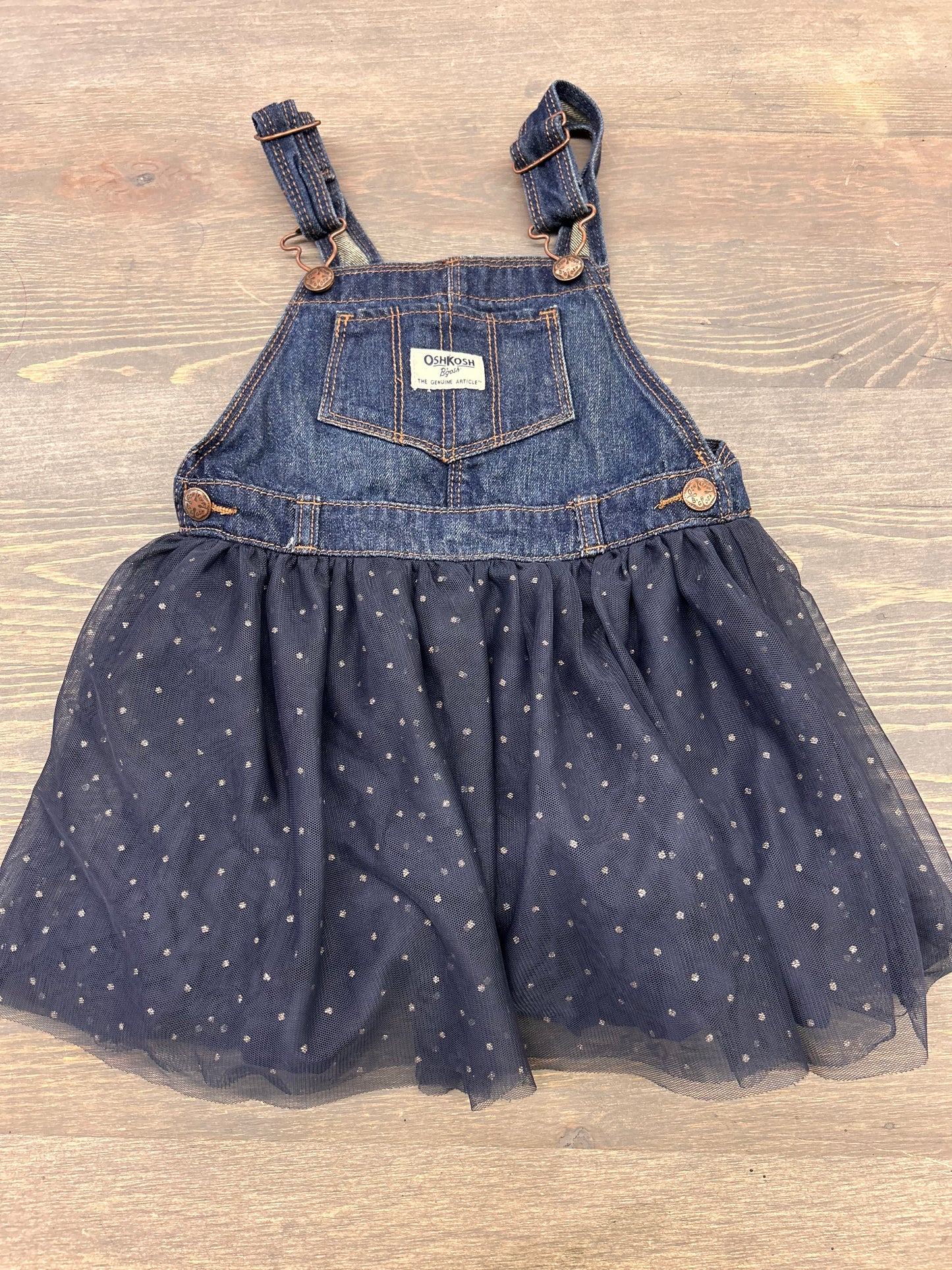 Oshkosh 4t blue tulle denim overalls