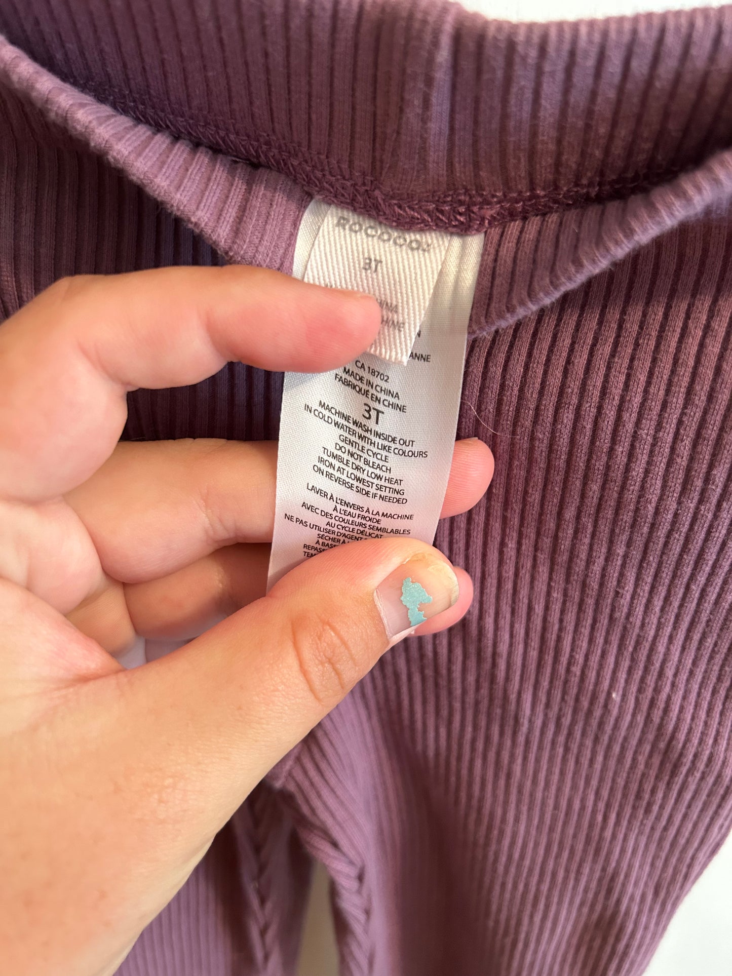 Rococo 3t purple ribbed flare pants