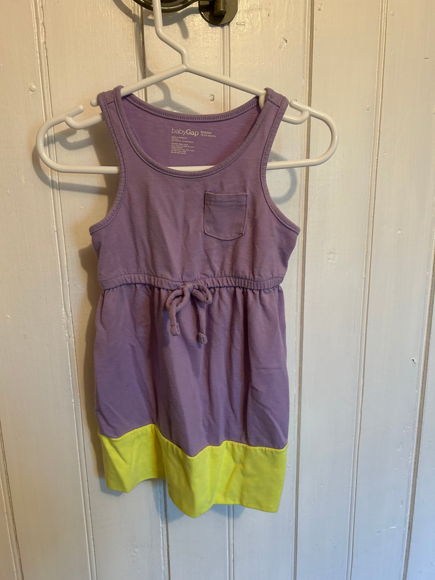 Gap 18/24m purple & green dress