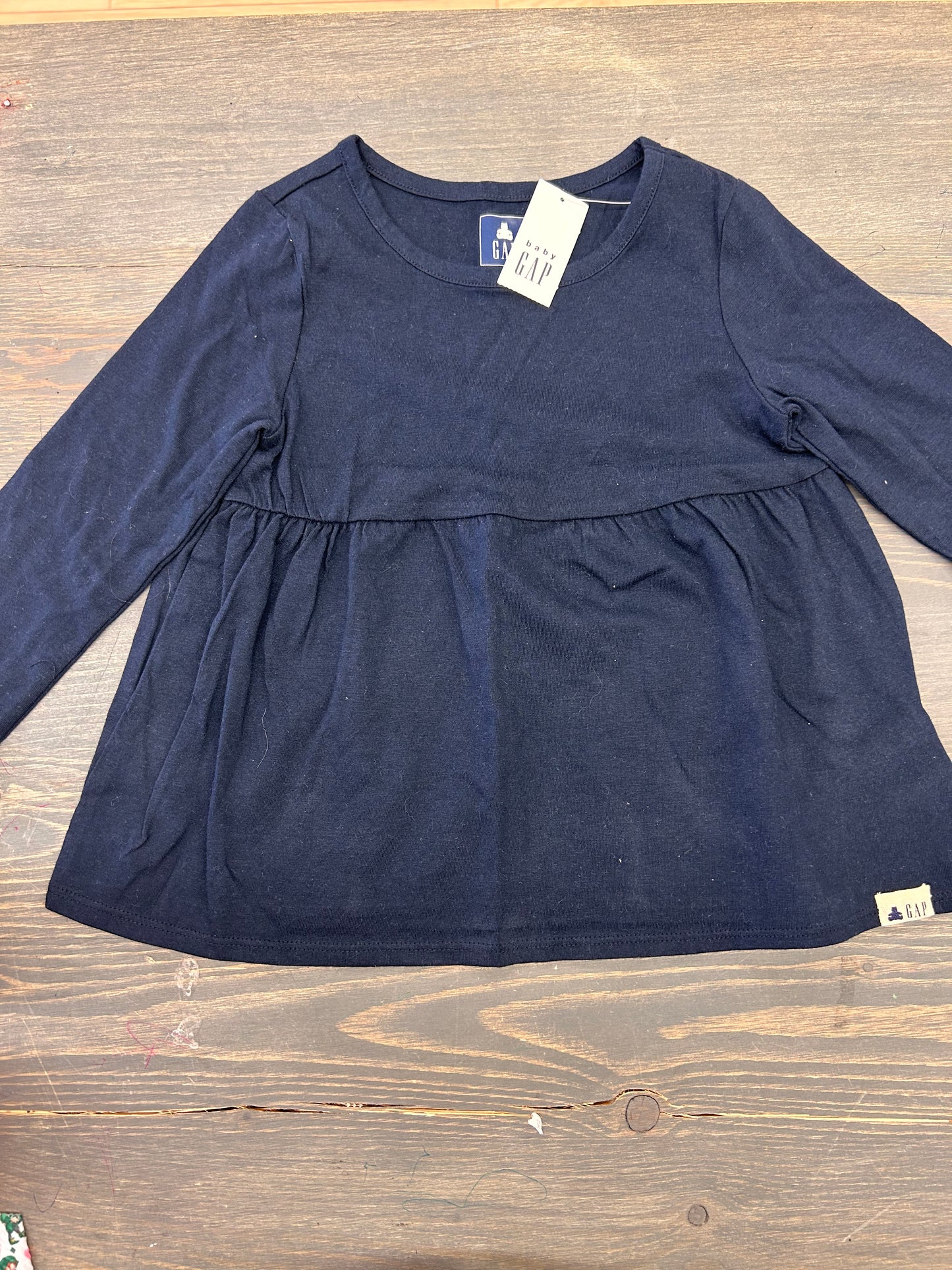 NEW gap 3t navy blue peplum top