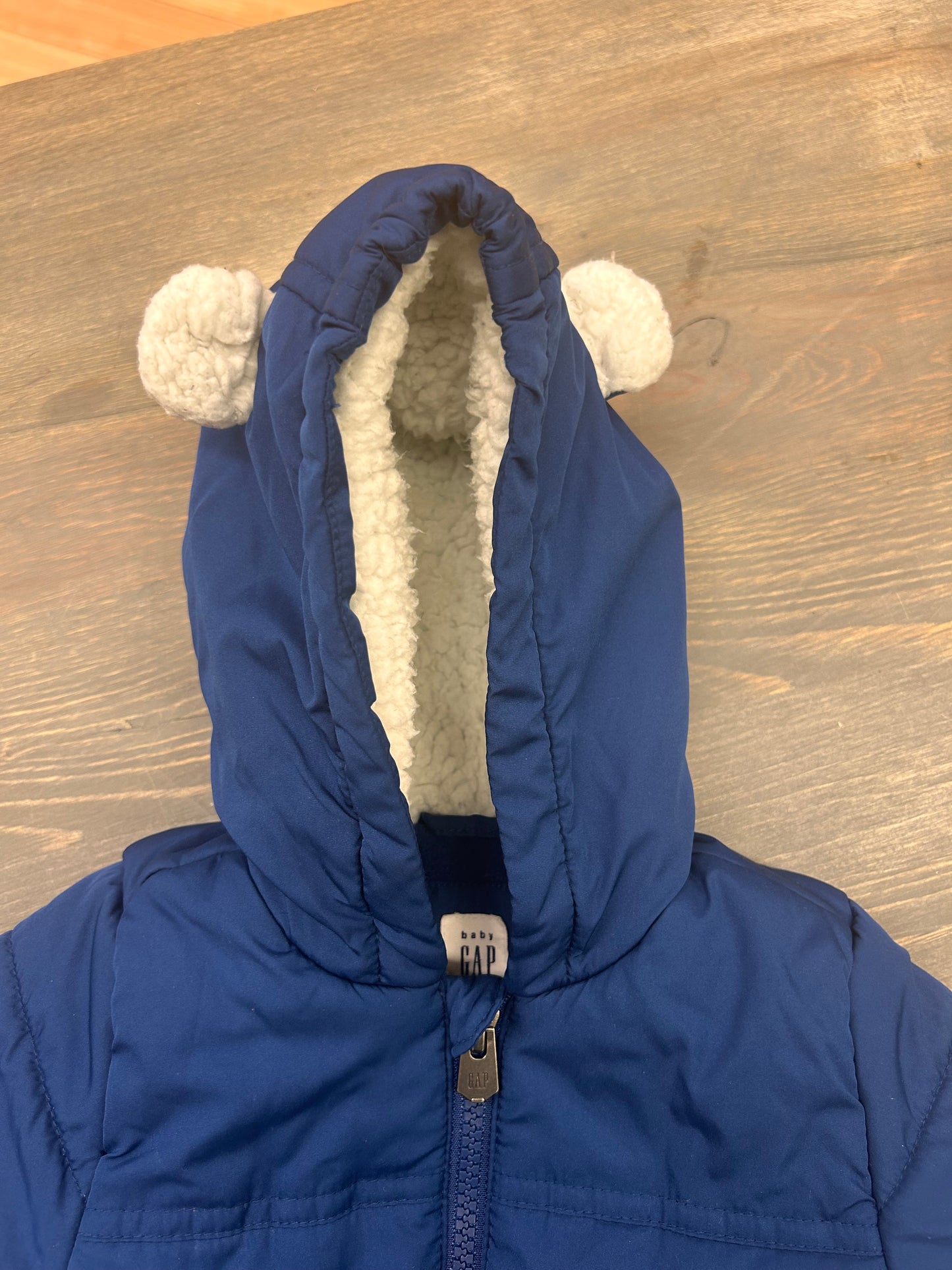 Gap 6/12m blue puffer coat