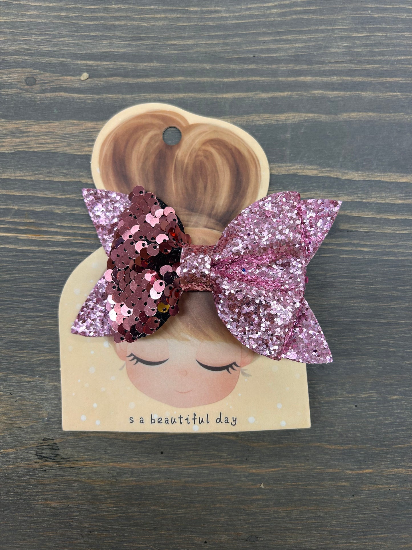 Sequin flip bows