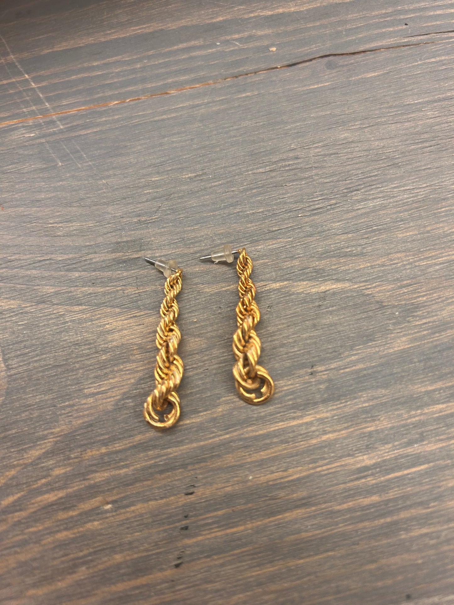 Gold twist dangle Earrings