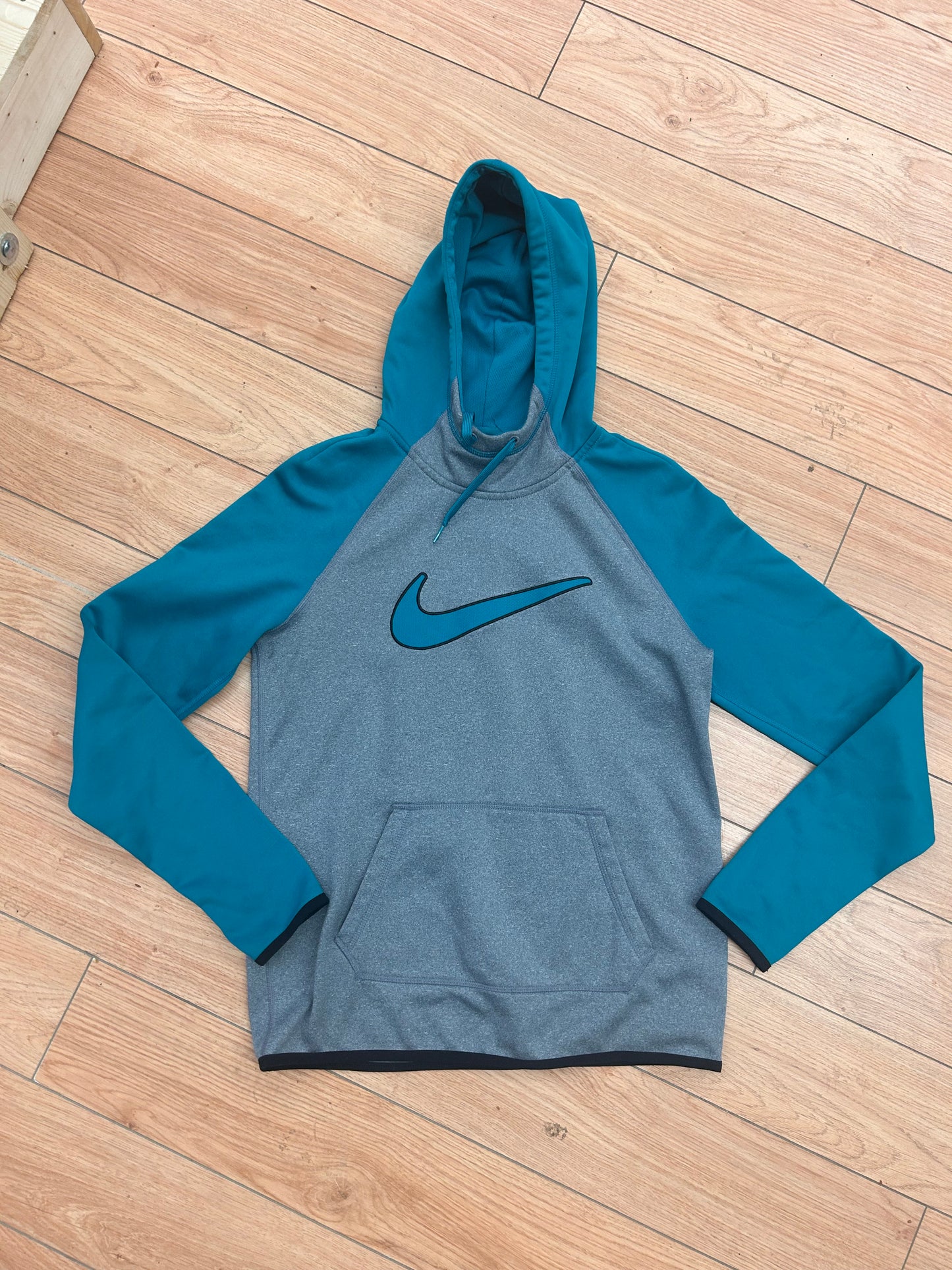 Nike small grey & teal hoodie