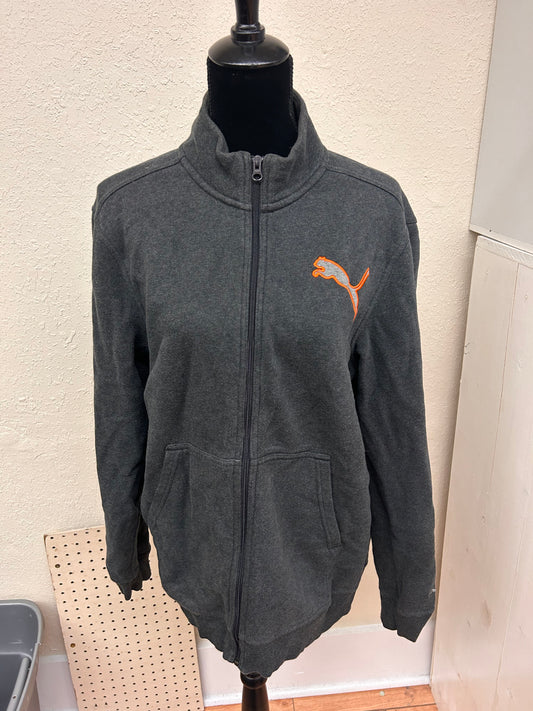 Puma large grey zip up sweater