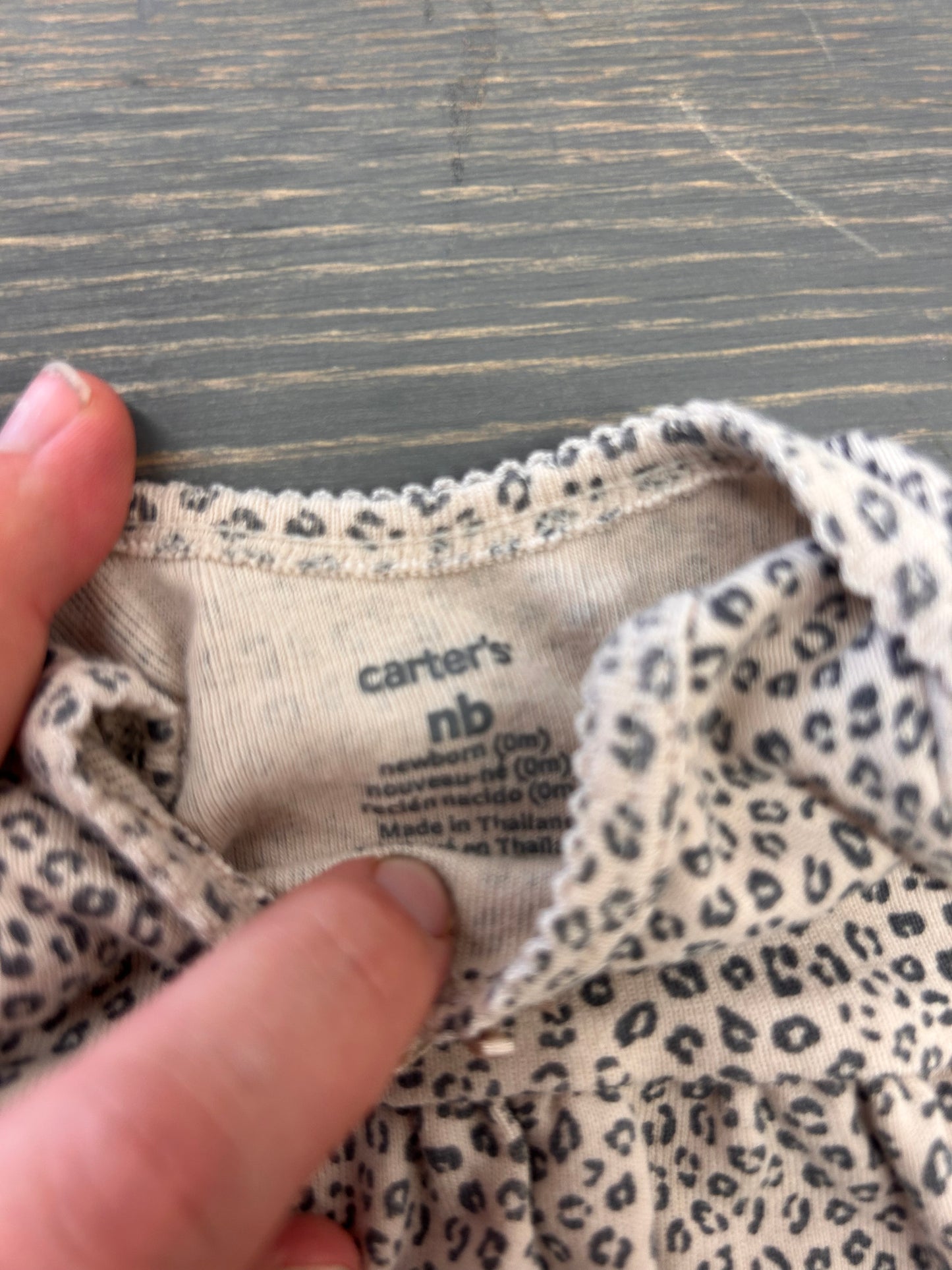 Carters newborn cheetah sleep gown