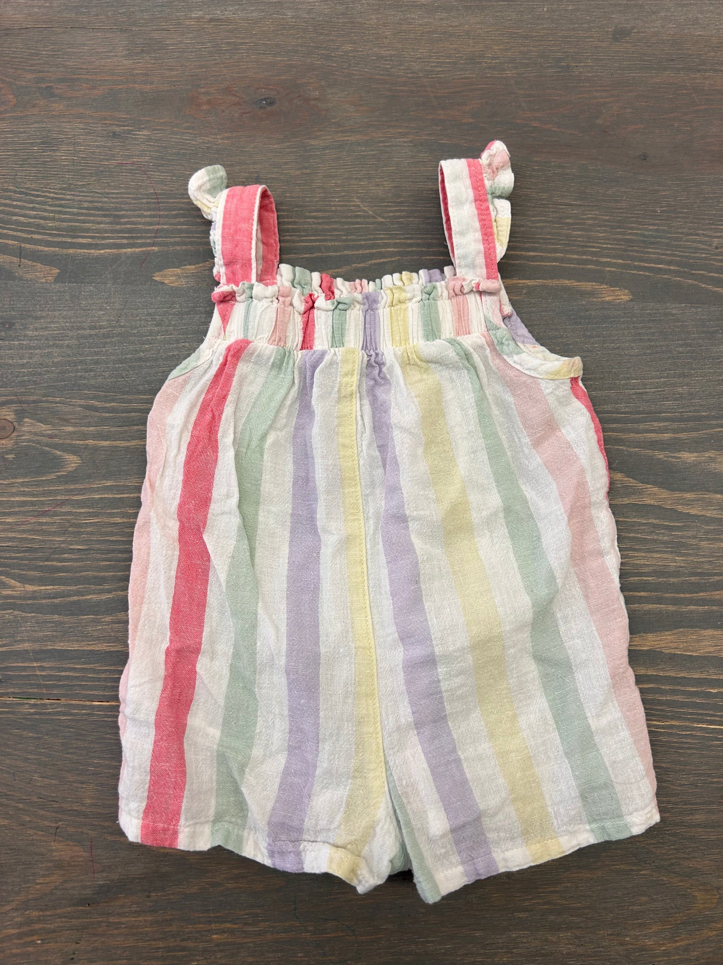 M&S 6/9m pastel striped romper