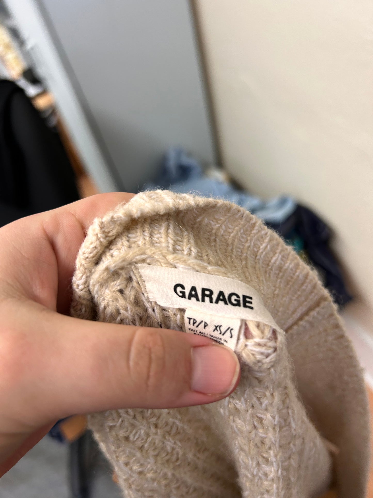 Garage small tan cardigan