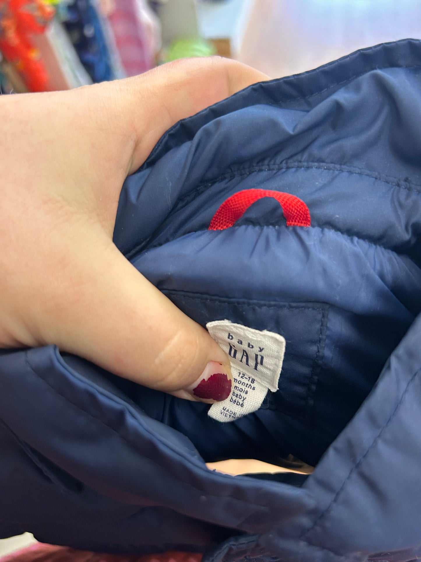 Gap 12/18m blue puffer winter jacket