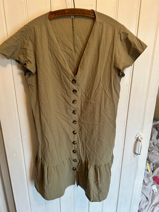 Shein xl sage green button down tunic