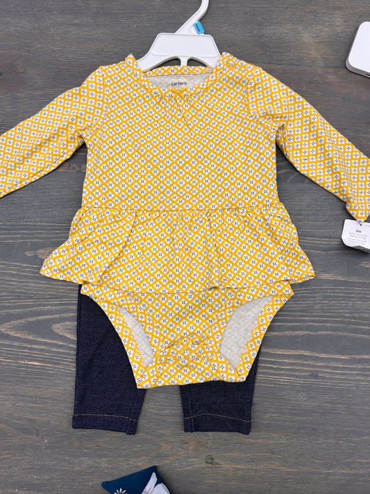 NEW carters 6m yellow 2pc set