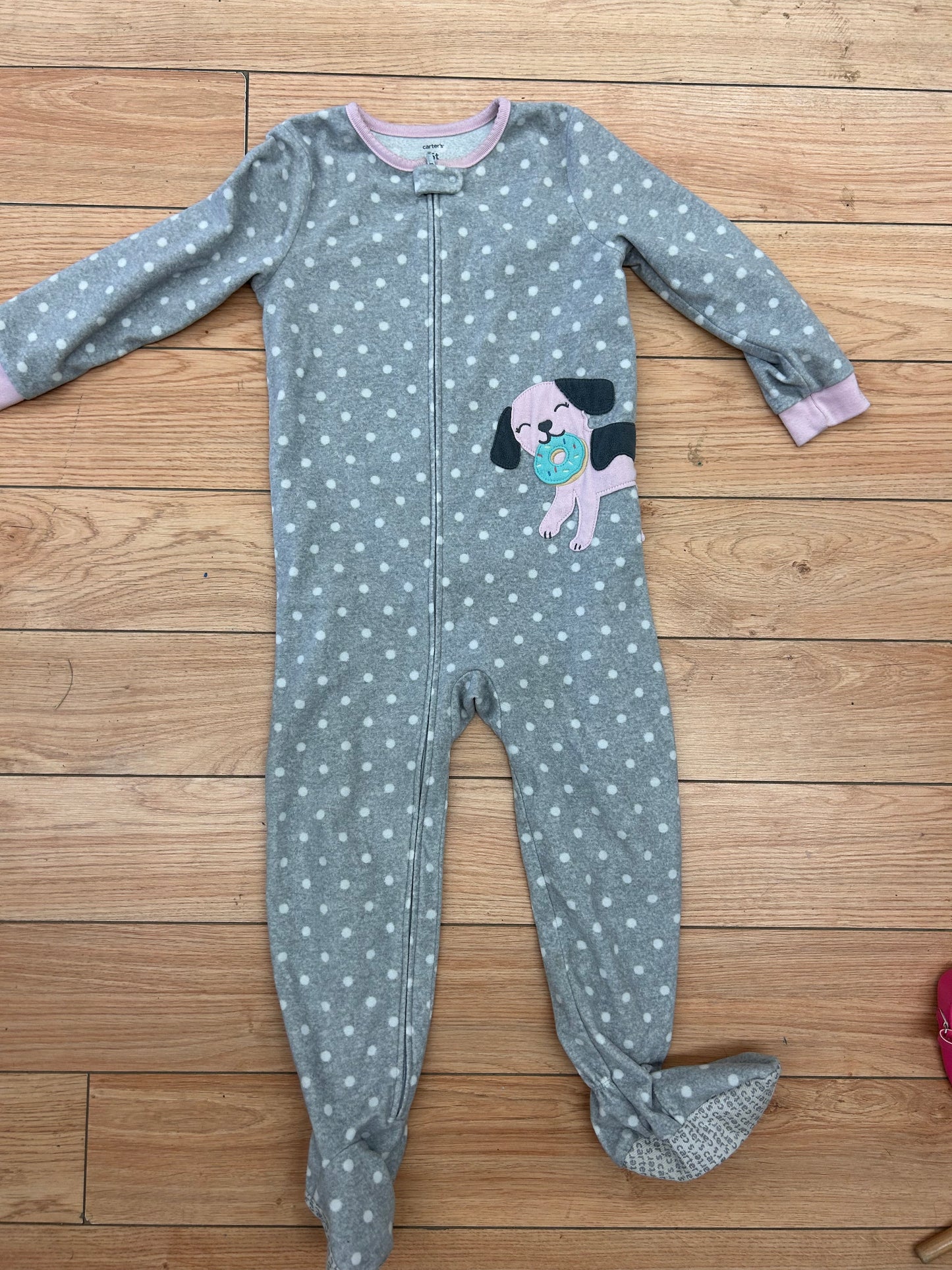 Carters 5t grey polka dot dog sleeper