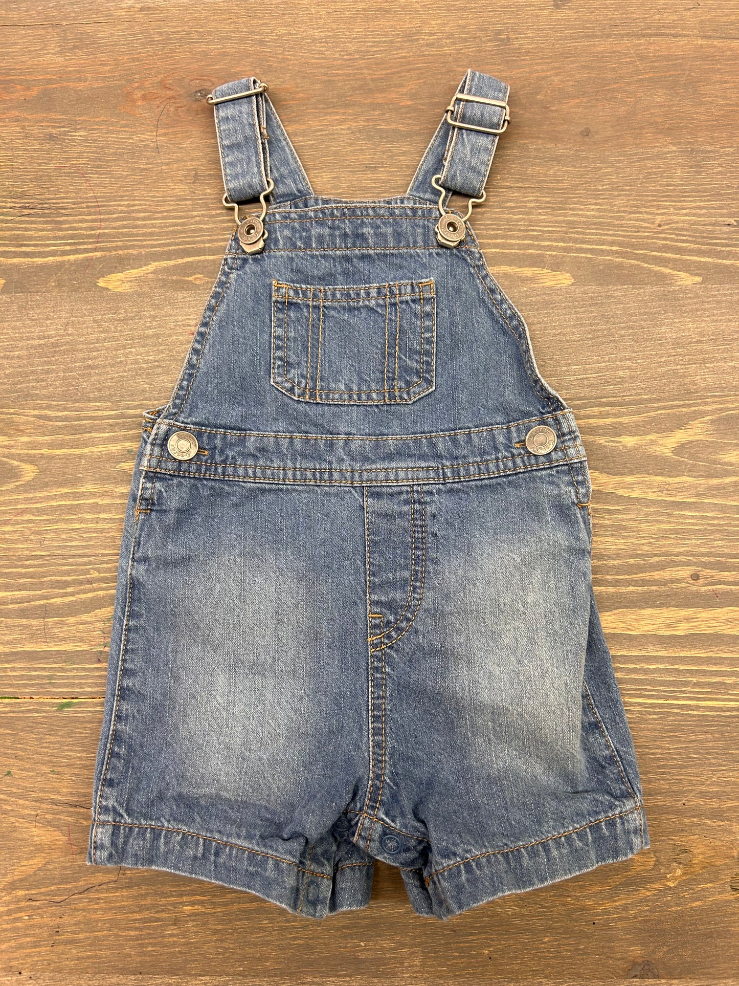 George 12/18m light wash denim overalls