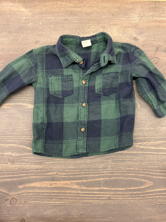 H&M 6m blue & green flannel