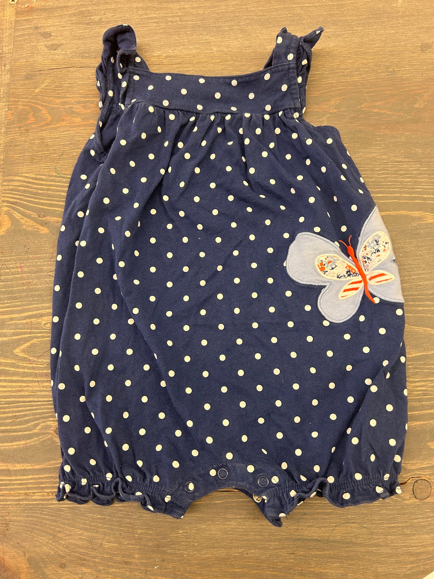 Carters 24m blue polka dot butterfly romper