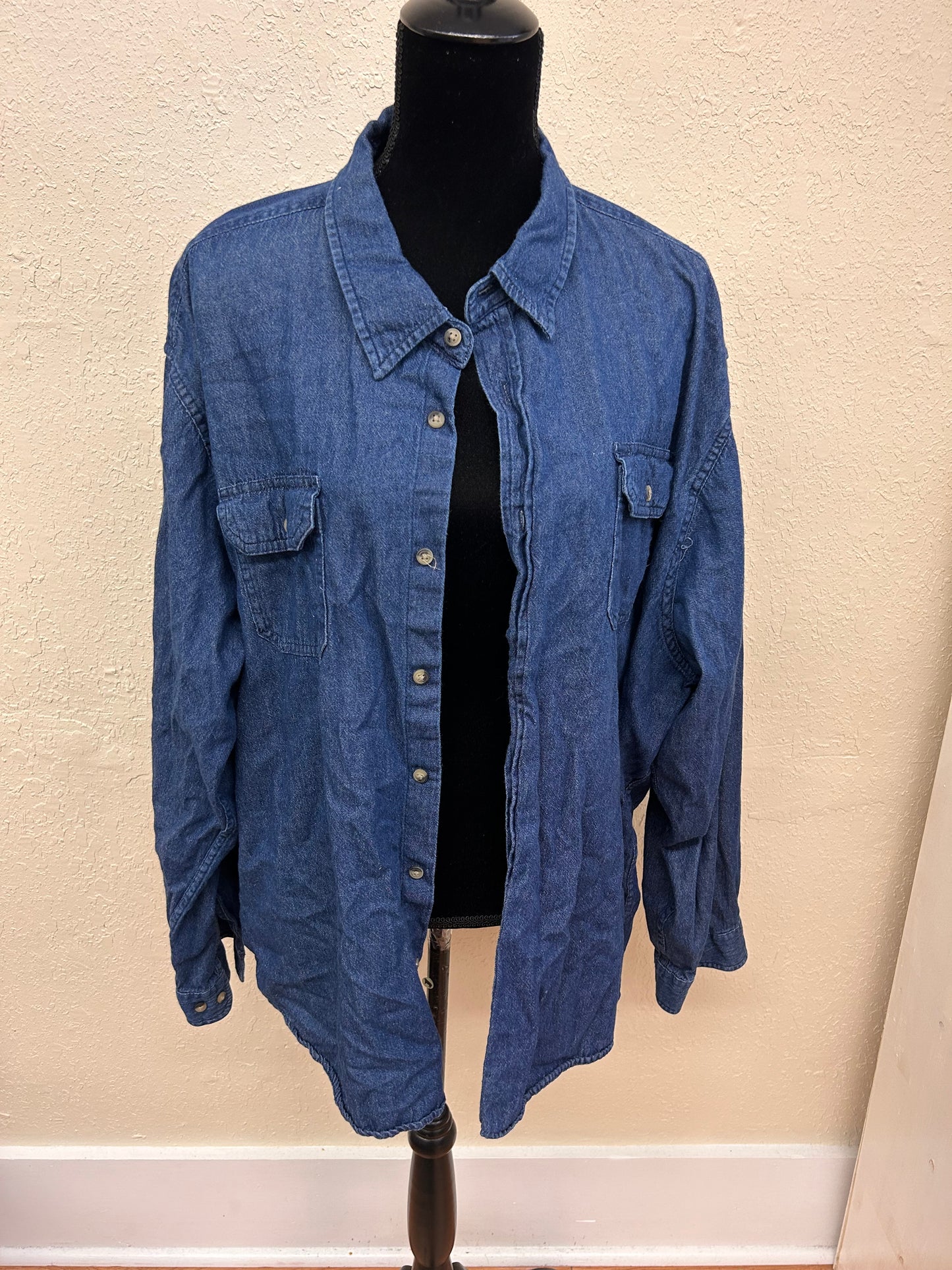 Wrangler 3x denim button up shirt