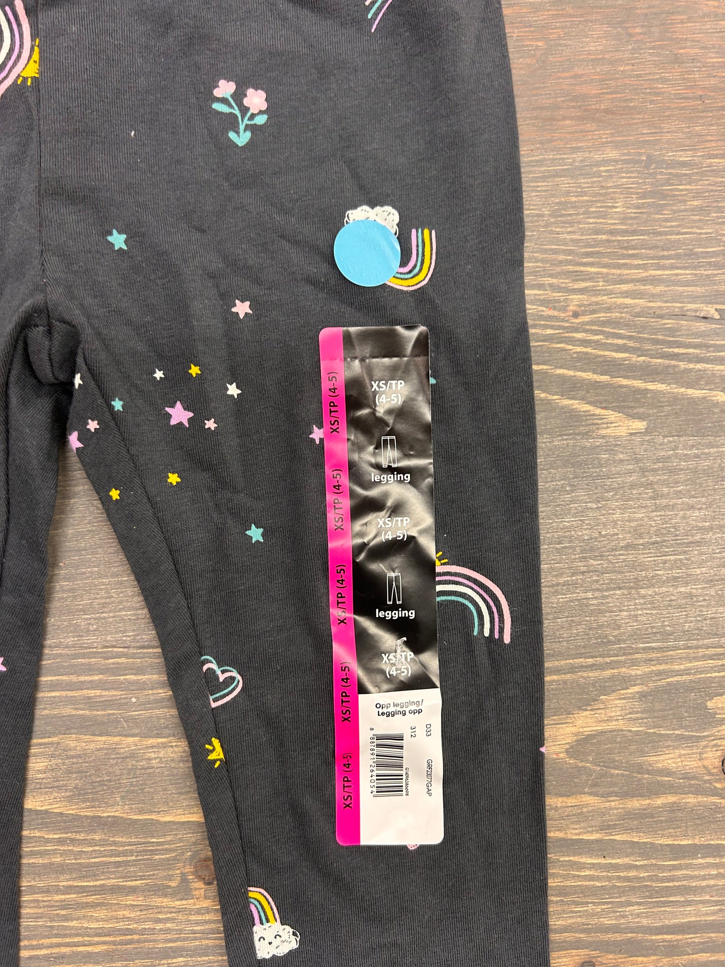 NEW George 4/5 grey rainbow leggings