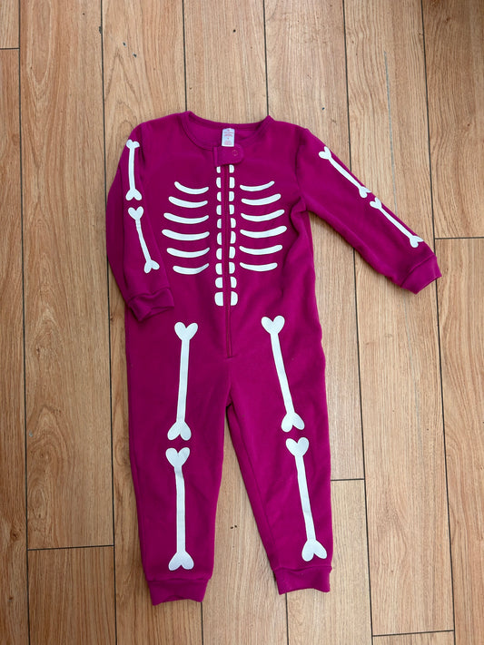 Joe fresh 2t pink skeleton fleece sleeper