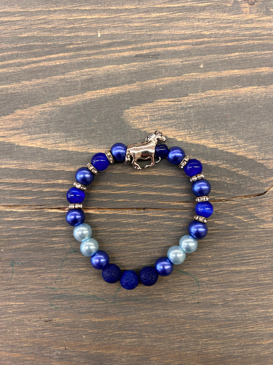 Blue horse gemstone bracelet