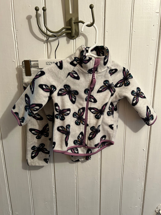 George 3/6m butterfly fleece set