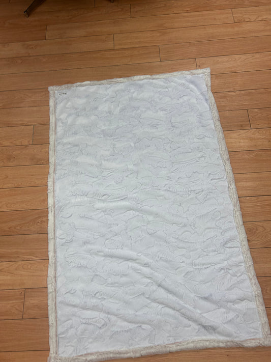 White minky toddler sized blanket