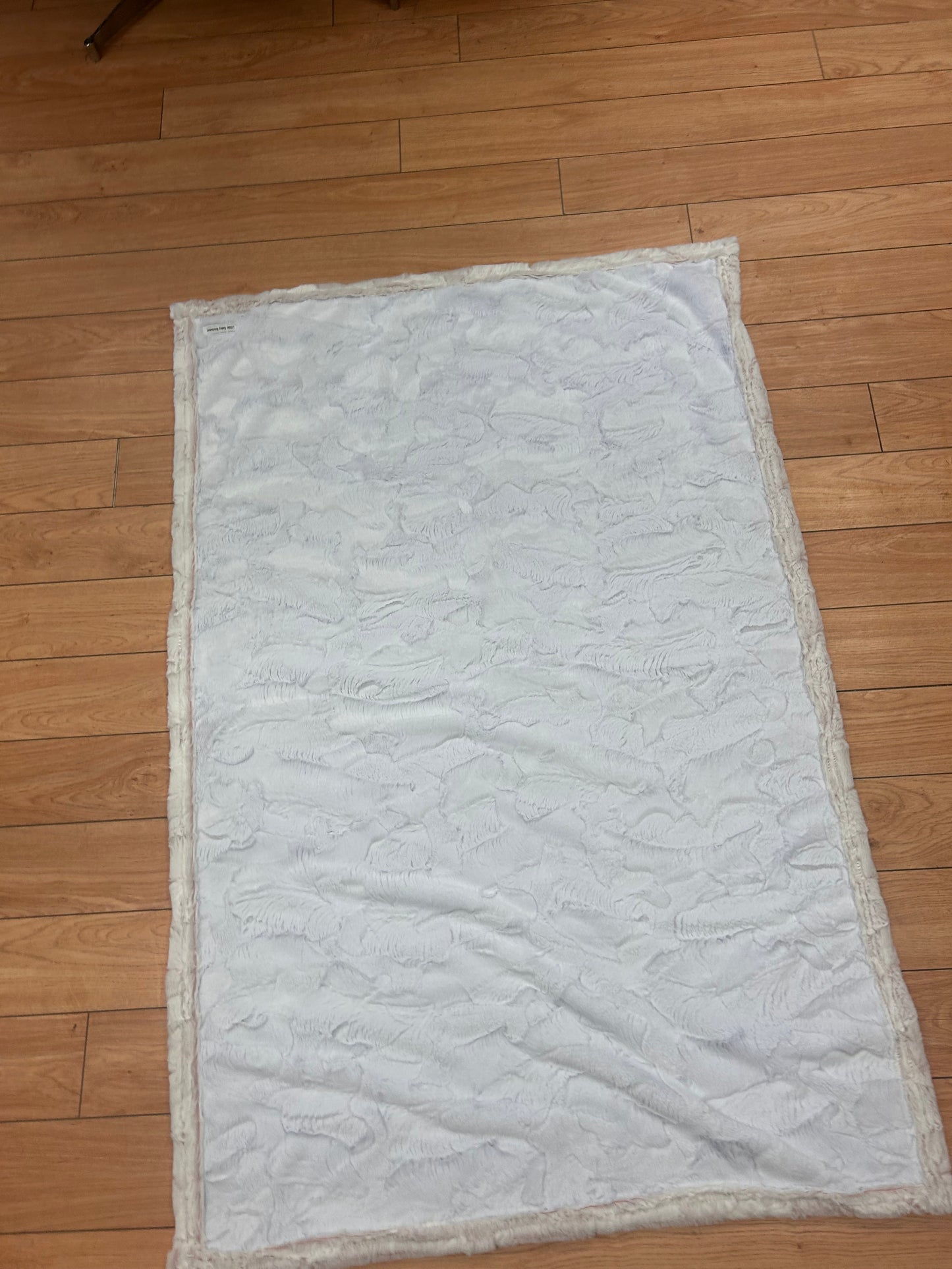 White minky toddler sized blanket