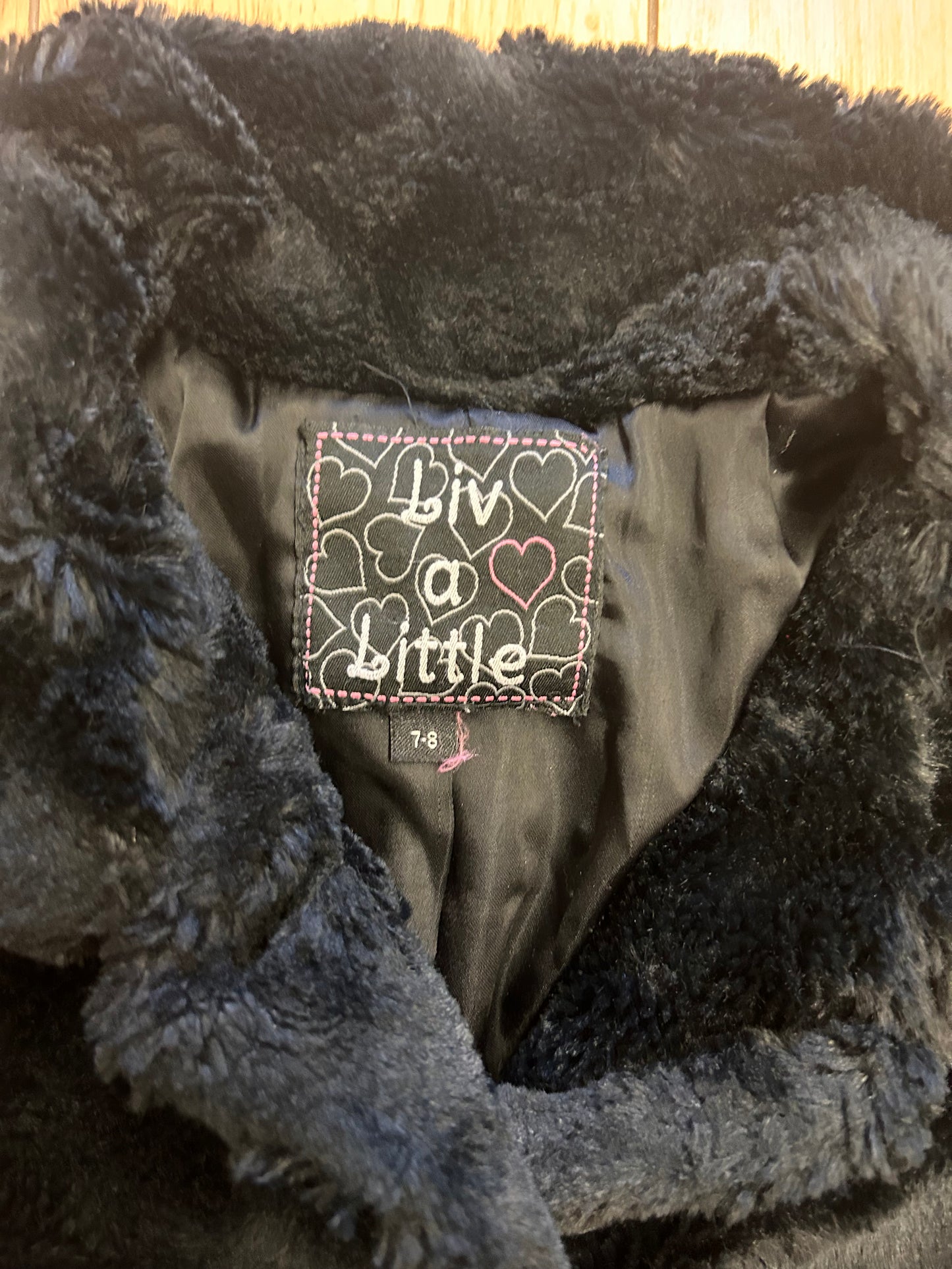 Liv a little 7/8 black faux fur jacket