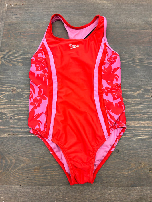 Speedo youth 12 pink & red swimsuit