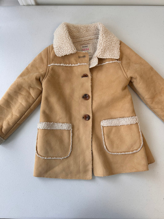 Old navy 5t suede Sherpa lined coat