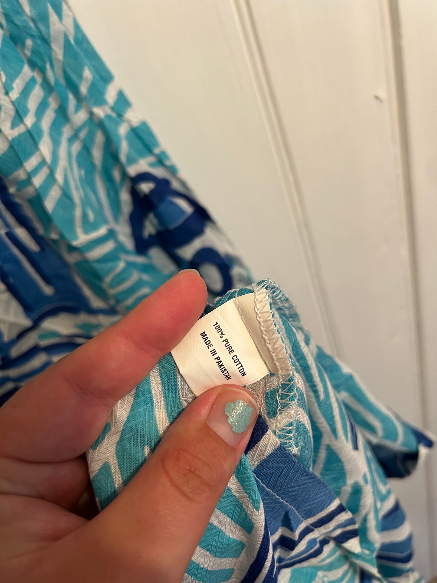 NEW Barbara Gerwit xl blue tropical dress