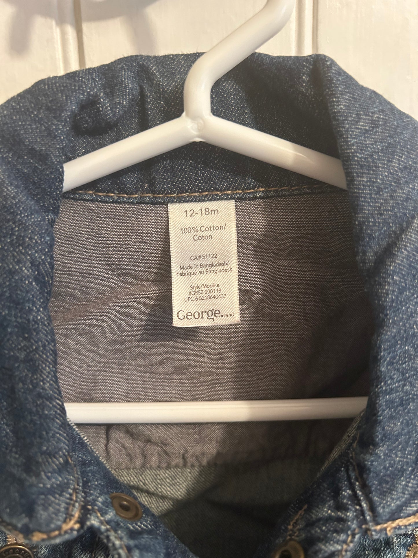 George 12/18m medium wash denim jacket
