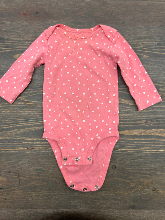 Carters 6m pink heart onesie