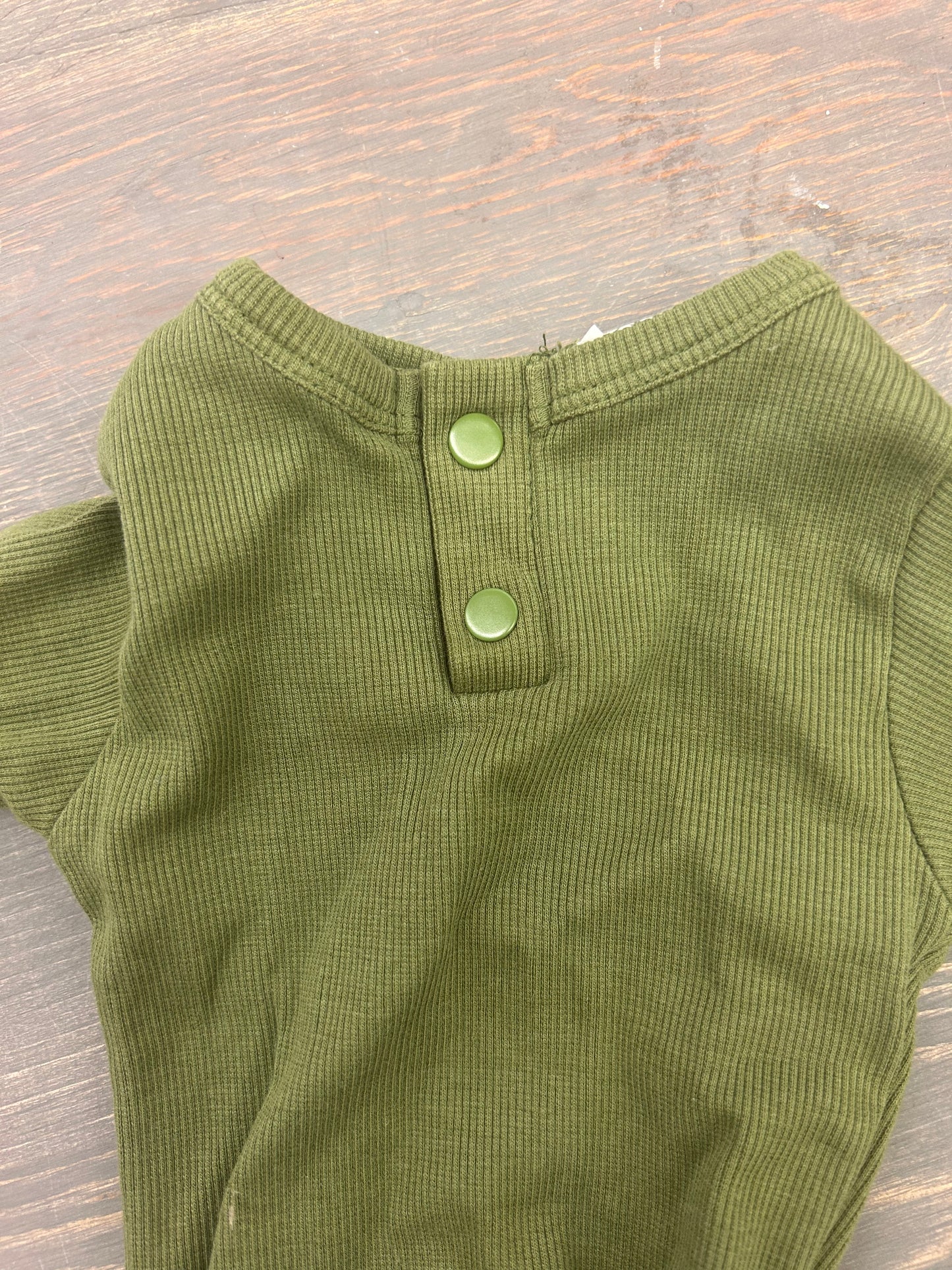 Snuggle hunny 0/3m green ribbed sleeper