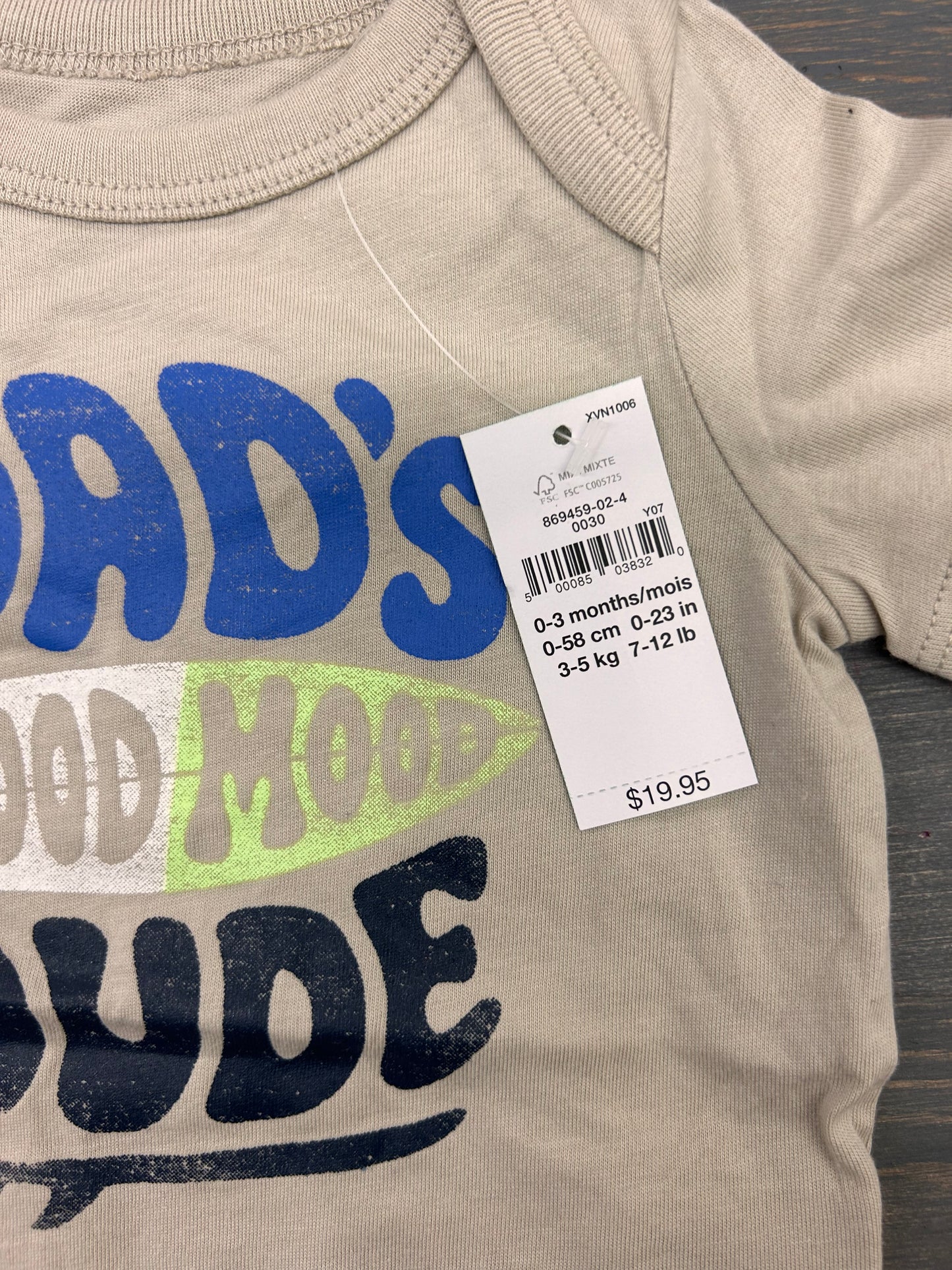 NEW gap 0/3m good mood dude onesie