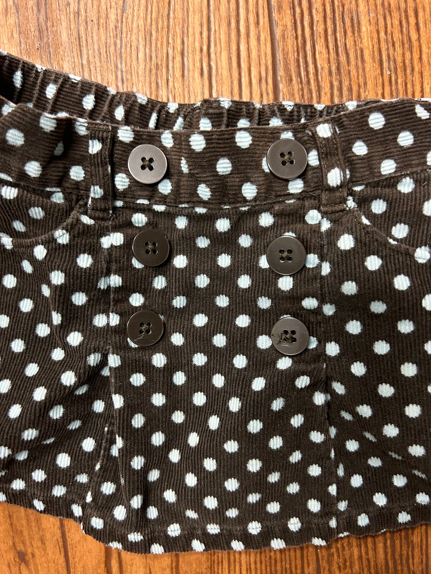 Gymboree 18/24m blue & brown polka dot skirt