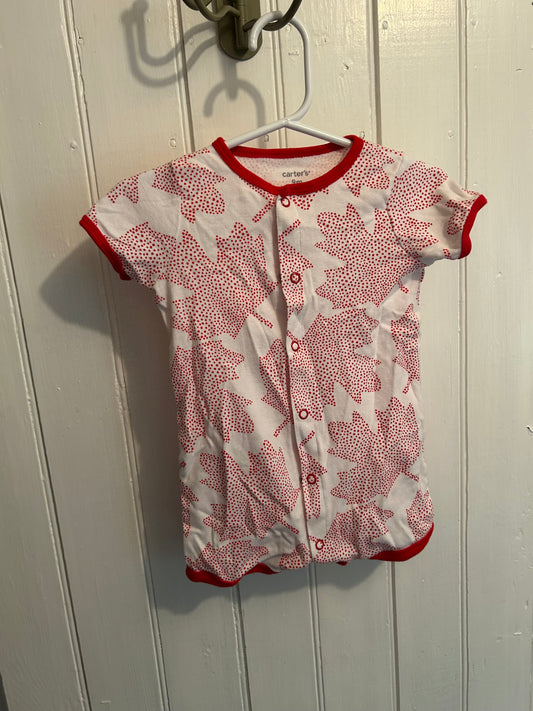 Carters 9m red Canadian leaf romper