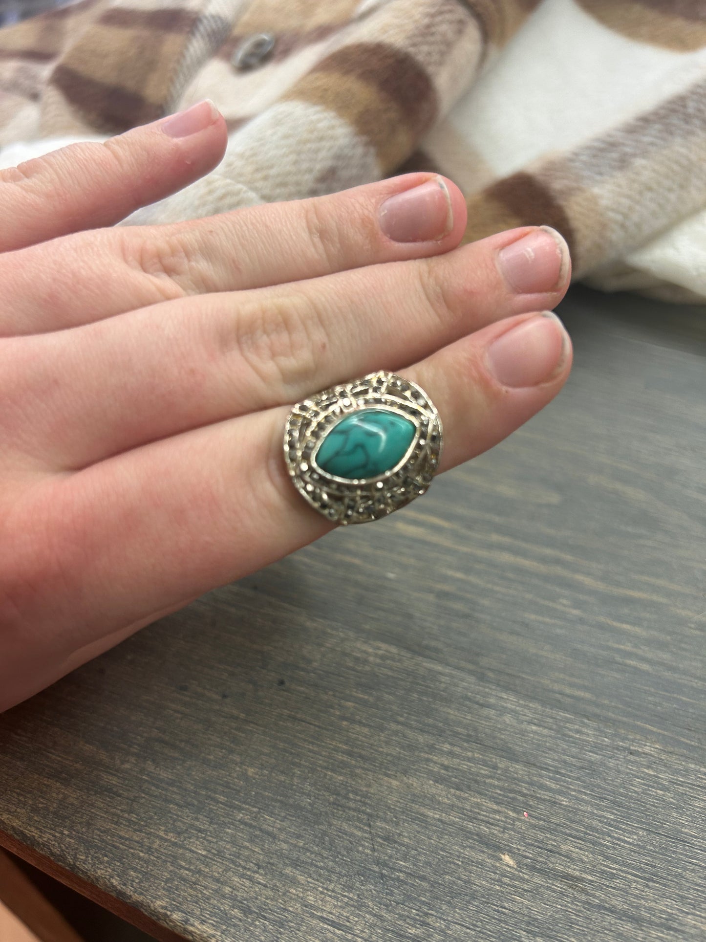 Faux Turquoise ring & earring set