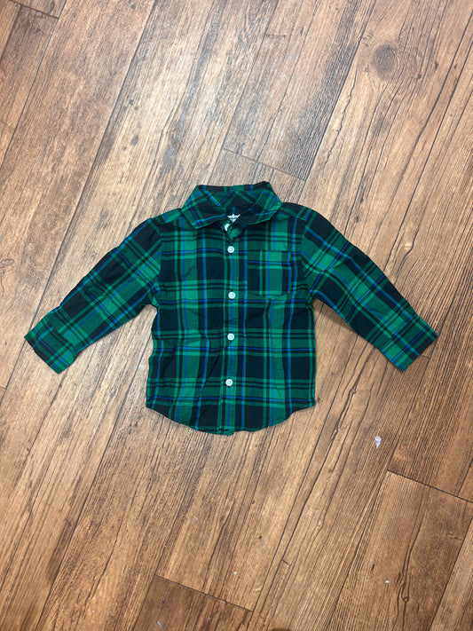 Garanimals 2t Long Sleeved Green Flannel