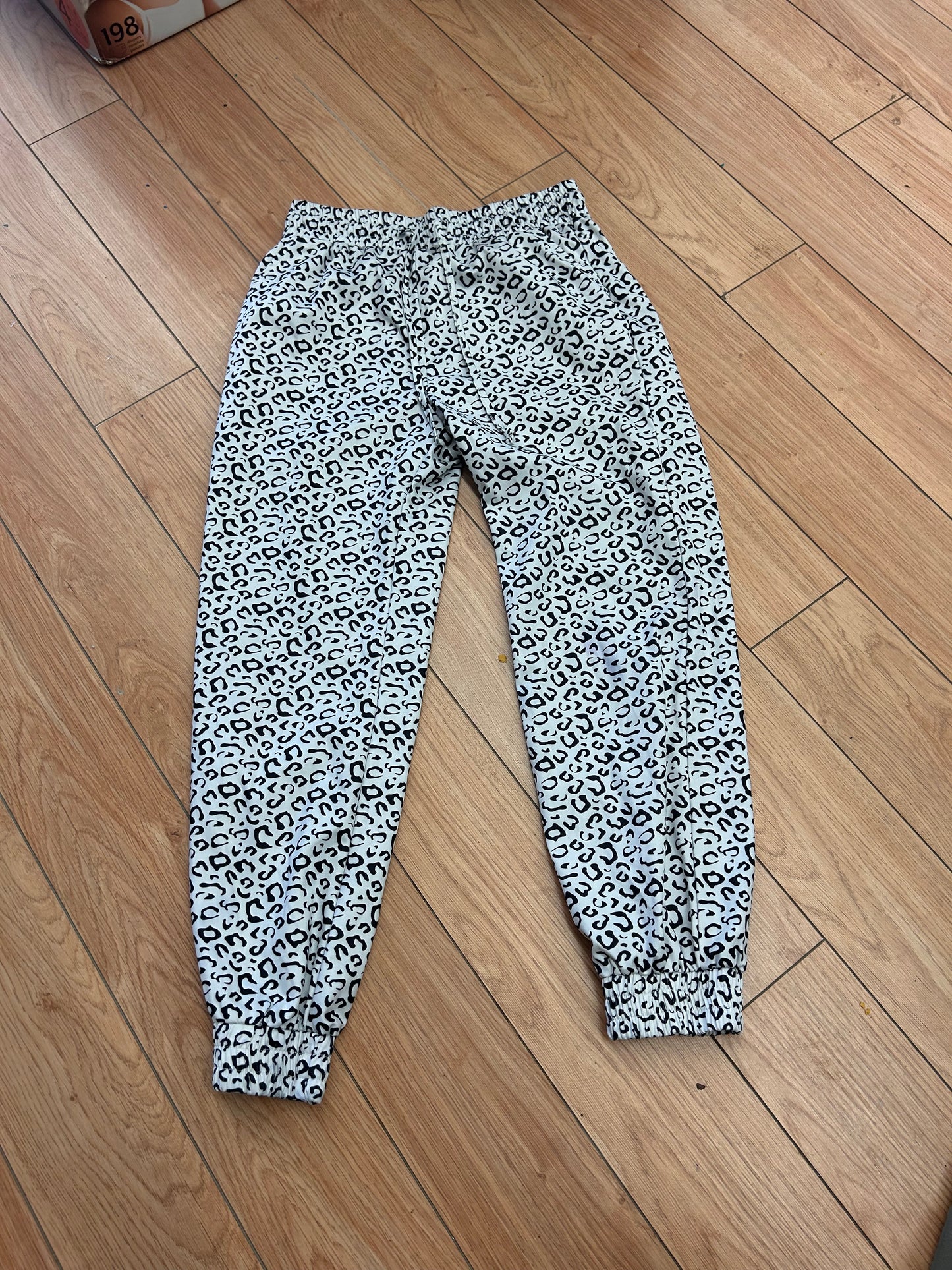 Belinda medium white & black cheetah joggers