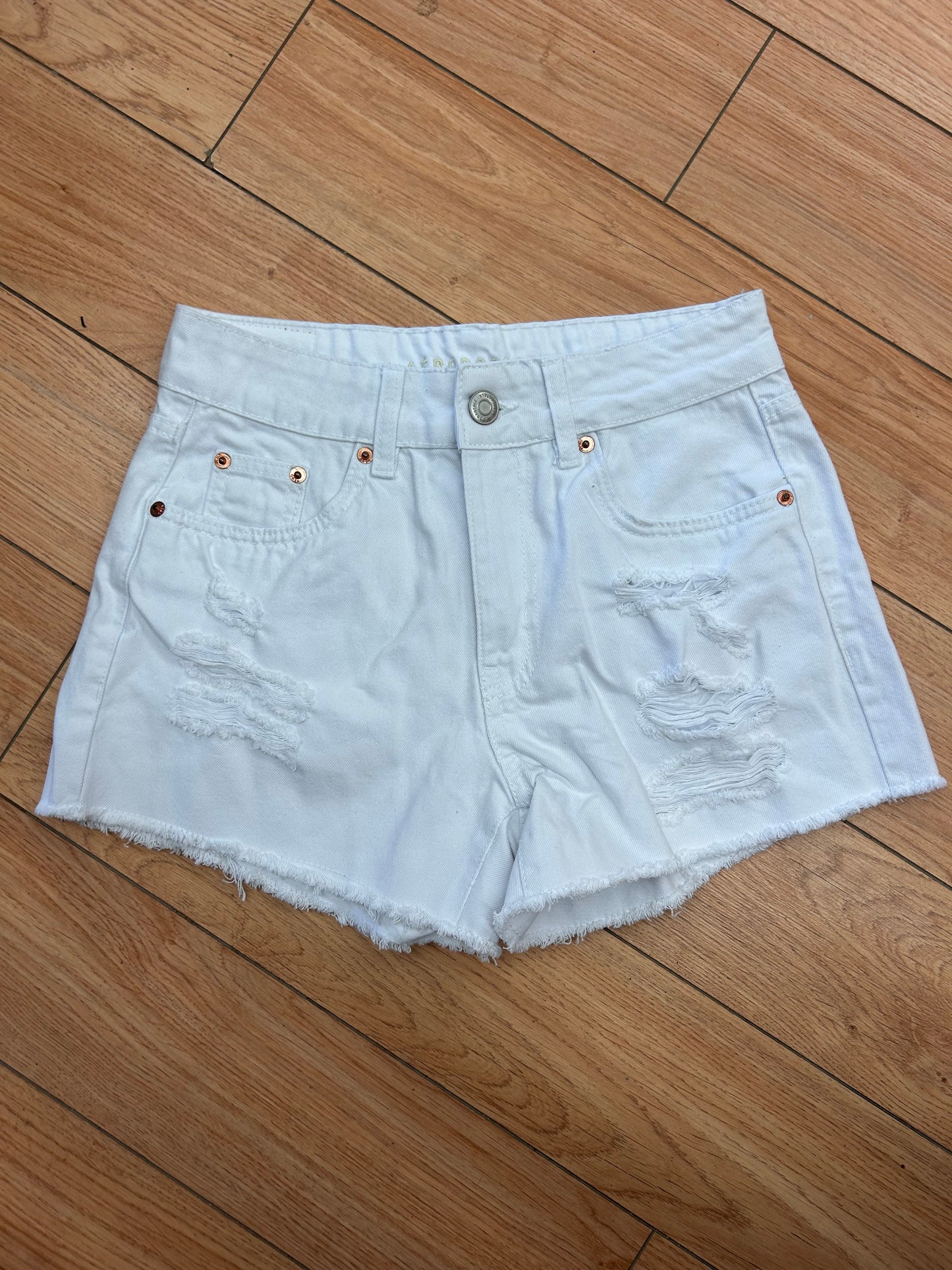 Aeropostale 0 white distressed shorts