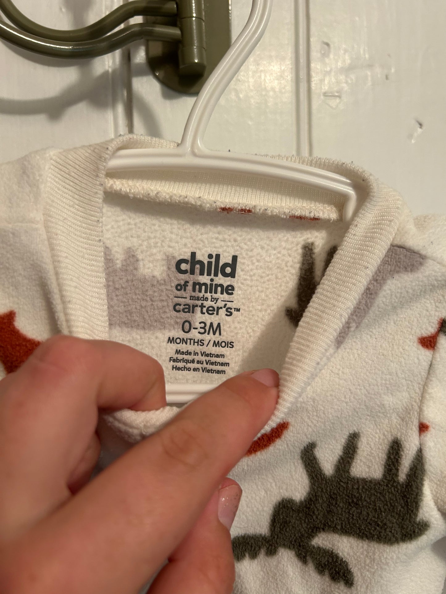 Carters 0/3m neutral wild animal fleece sleeper