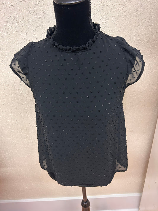 Streetwear society medium black polka dot Sheer blouse