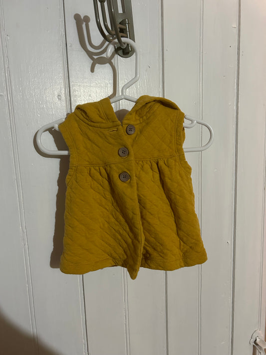 Carters 12m yellow quilted hooded vest