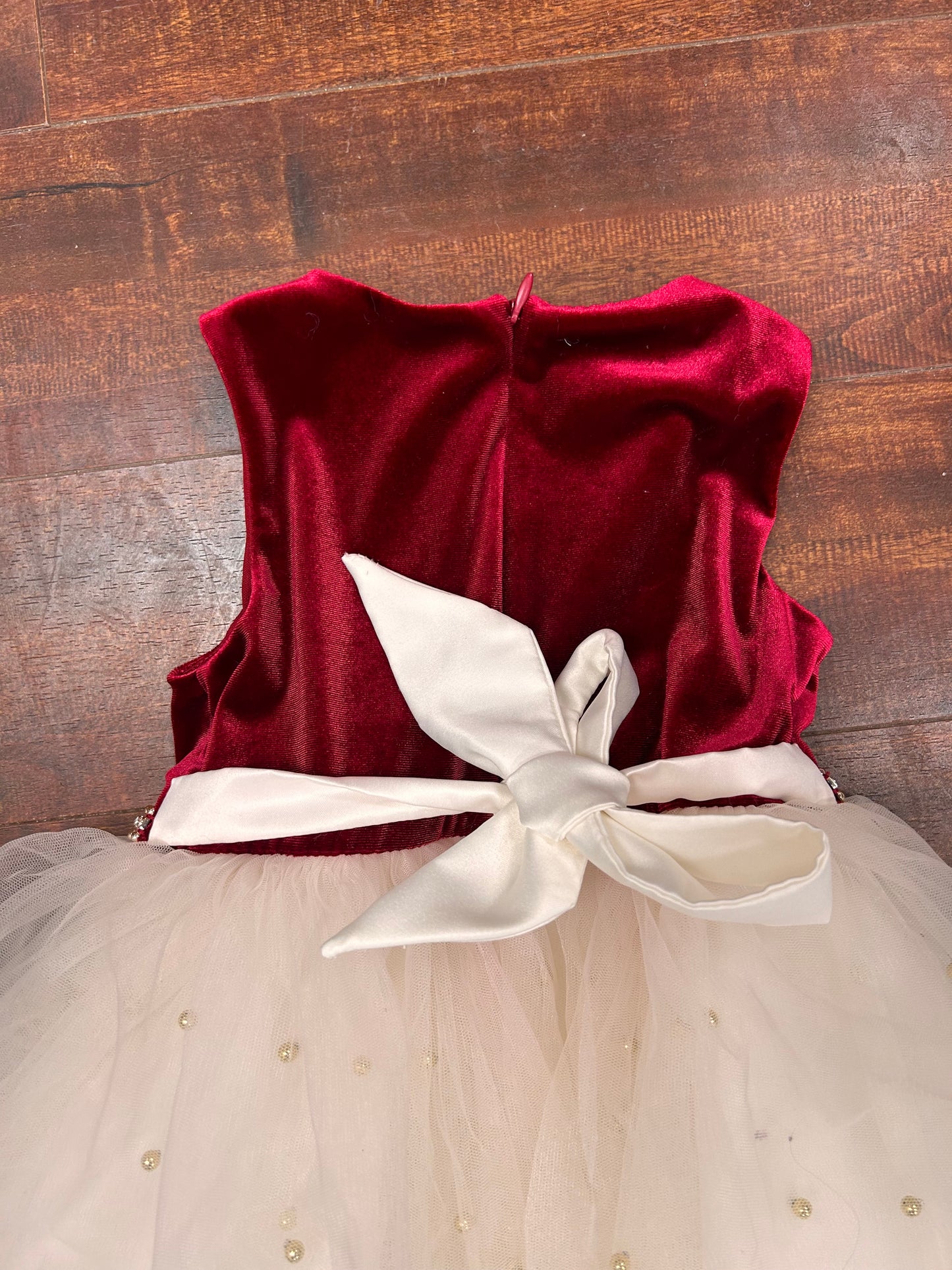 American princess red & white Tulle dress