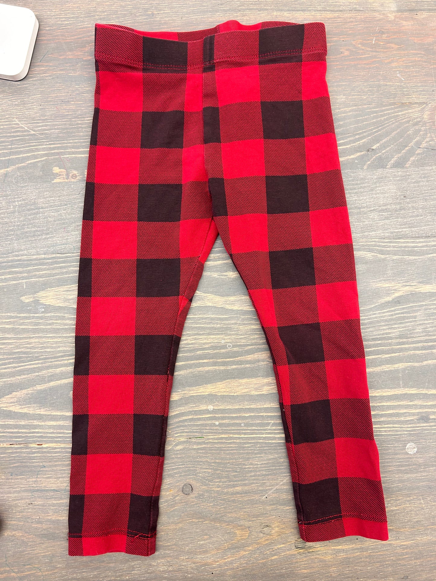 Joe fresh red & black gingham leggings