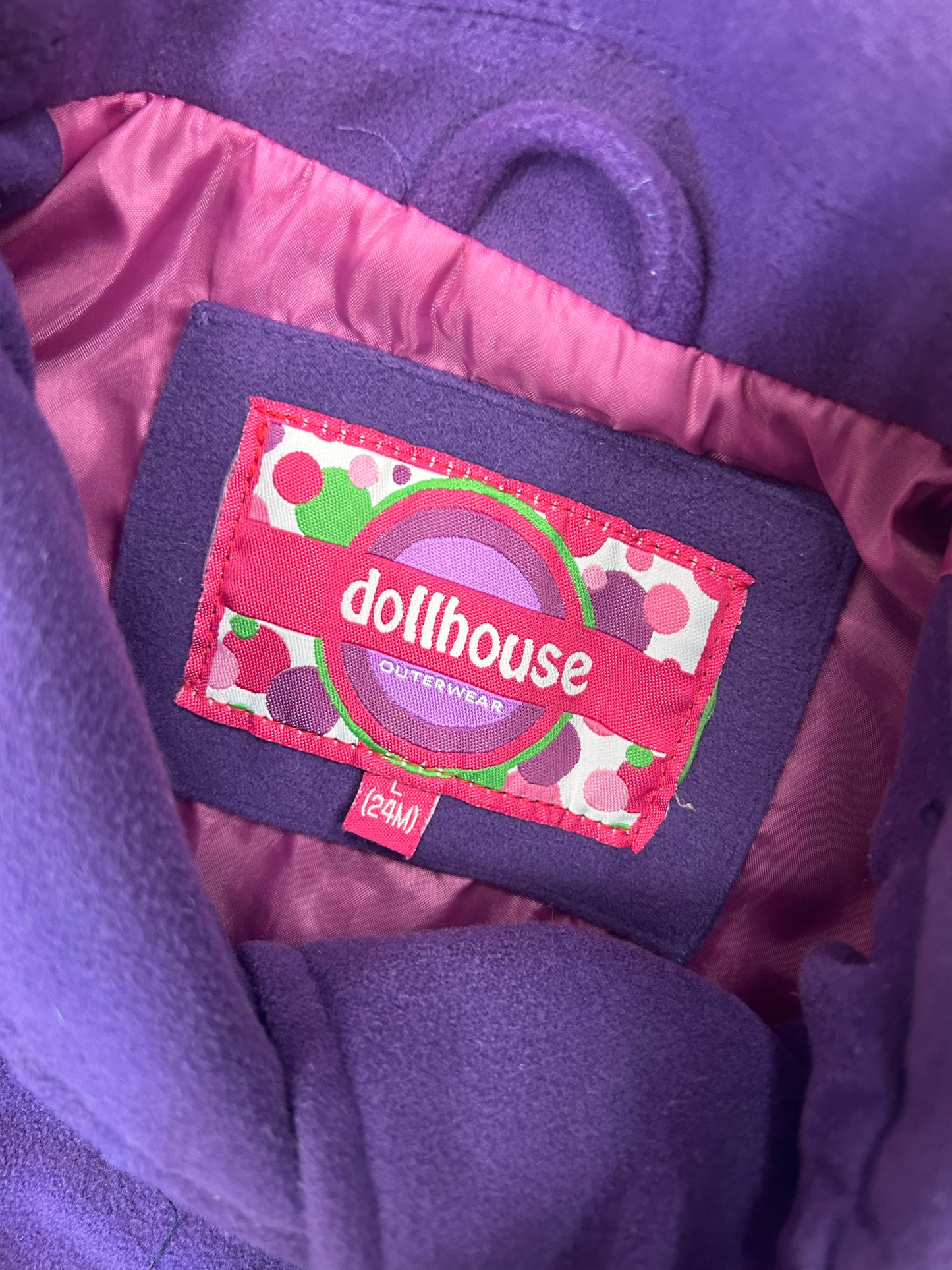 Dollhouse 24m purple ruffle pea coat