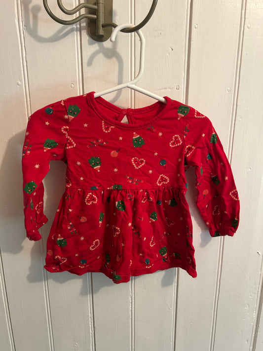 George 12/18m Christmas peplum top