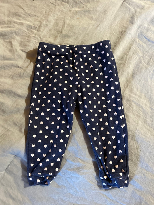 Joe fresh 6/12m navy blue heart leggings