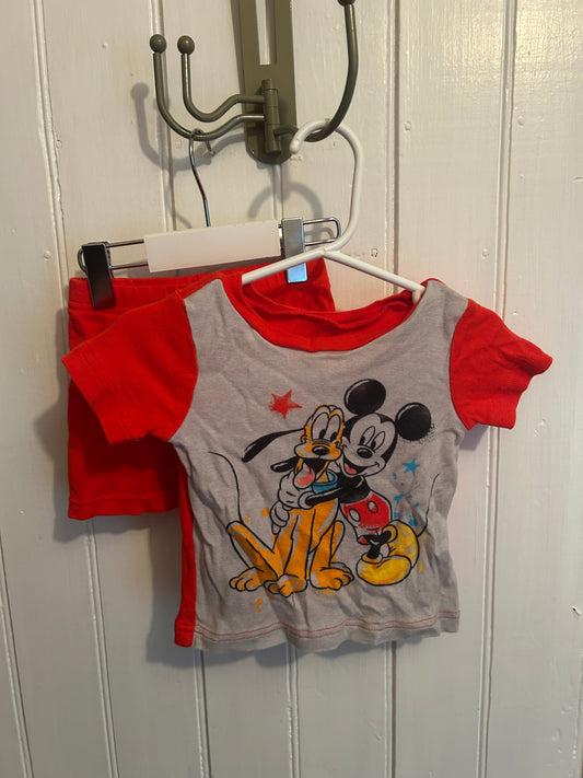 Disney 2t red Mickey 2pc matching set